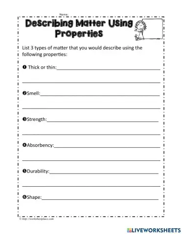 Describe matter using properties