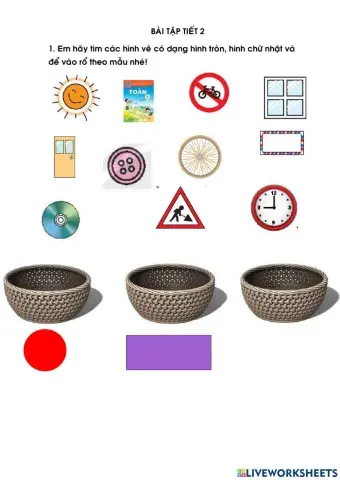 Phiếu toán nhận diện hình