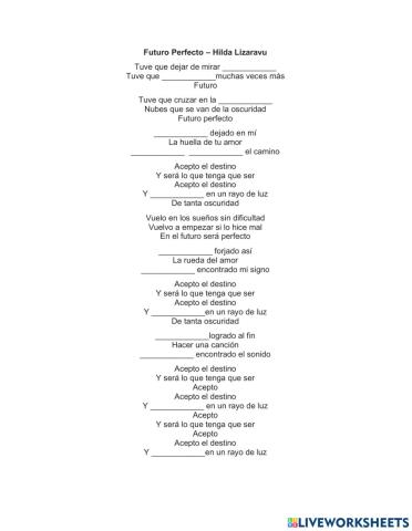 Canción - futuro perfecto