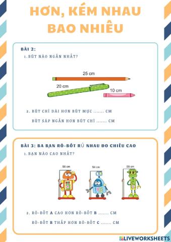 Hơn, kém nhau bao nhiêu (t2)