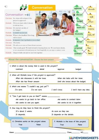 Unit 4 About the conversation test