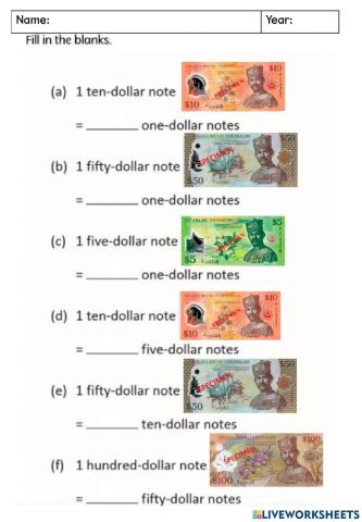 Exchanging Money - Notes