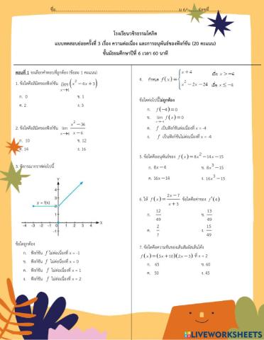 ความต่อเนื่อง และการอนุพันธ์ของฟังก์ชัน