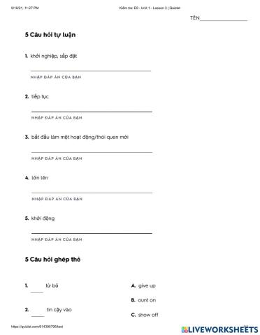 E9 - U1 - L3 - Quick check