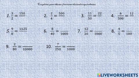 Fracciones decimales