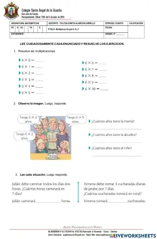 Tablas de multiplicar