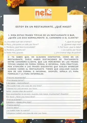 Qué hago en el restaurante