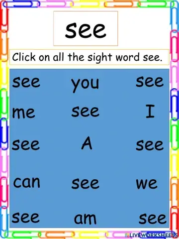 Sight Word see