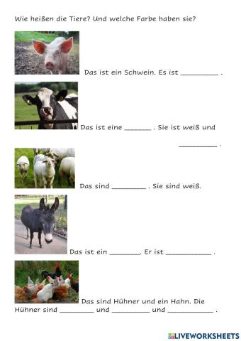 Tiere auf dem Bauernhof