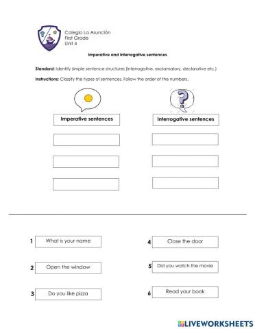 Imperative and interrogative sentences