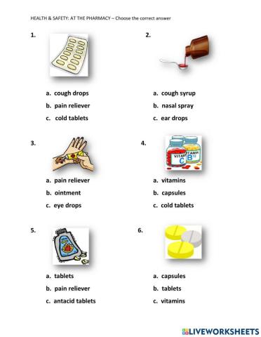 At the Pharmacy - What's the Medicine? Ex. 1