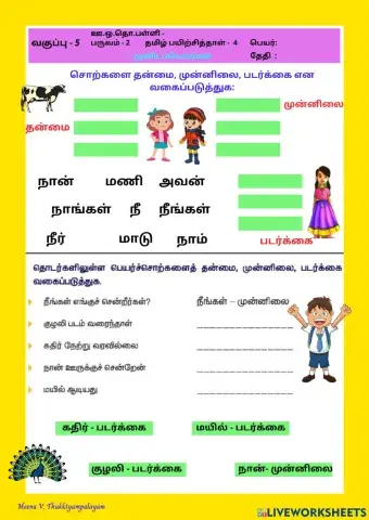 தமிழ் - மூவிடப்பெயர்கள்