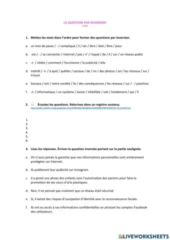 La question par inversion