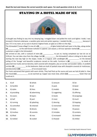 Staying in a hotel made of ice