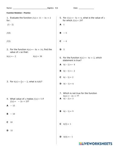 A.12B Evaluate Function