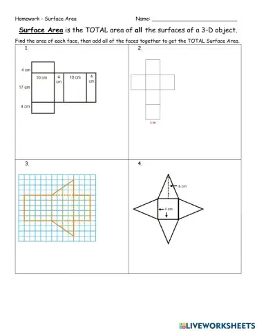 Homework- Surface Area