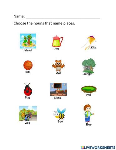 Nouns for Places