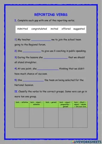 Reporting verbs