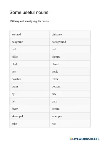 Useful nouns