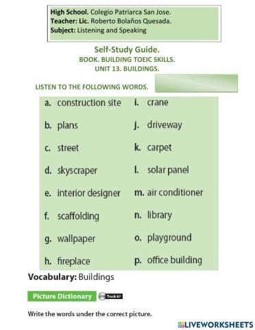 Unit 13. buildings.  building