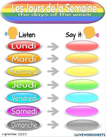 Les Jours de la Semaine