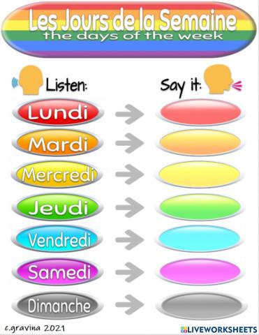 Les Jours de la Semaine