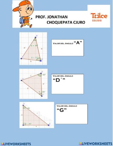 Triángulos - suma de ángulos internos