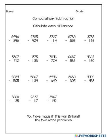 Simple Subtraction