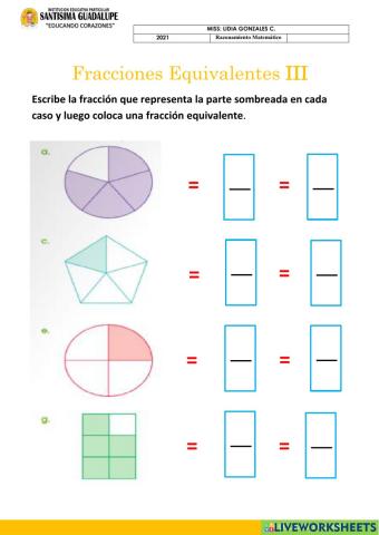 Fracciones equivalentes III