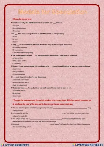 Modals for Speculation