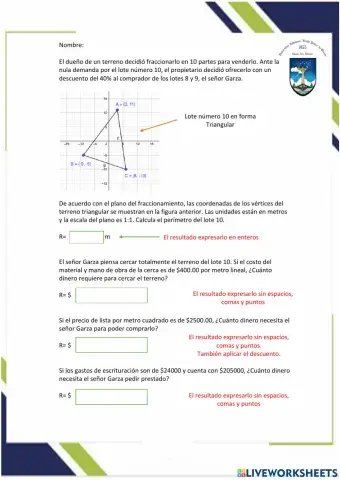 Geometría Area y Perímetro en el plano cartesiano