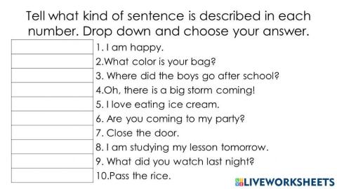 Kinds of Sentence