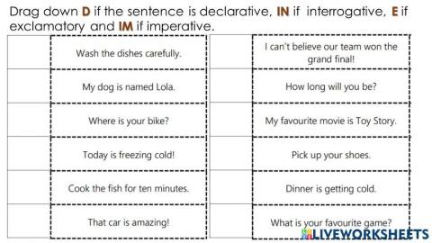 Kinds of sentences