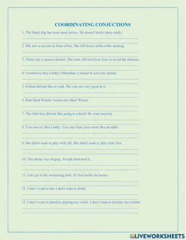 G7 - coordinating conjunctions