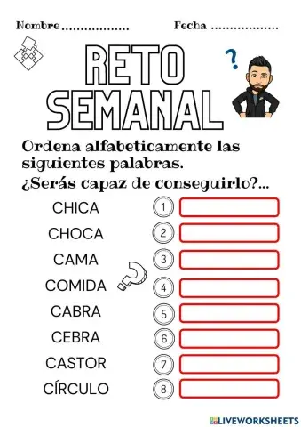 Reto semana 1: Ordenamos Alfabéticamente