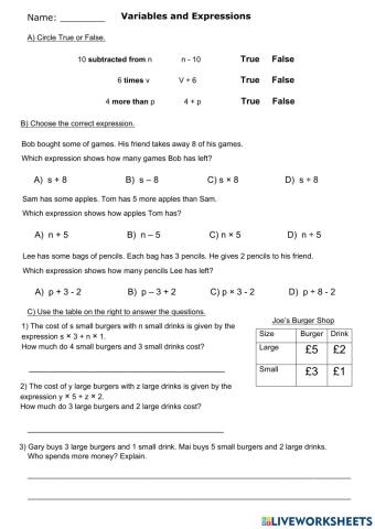 G4 variables and expressions