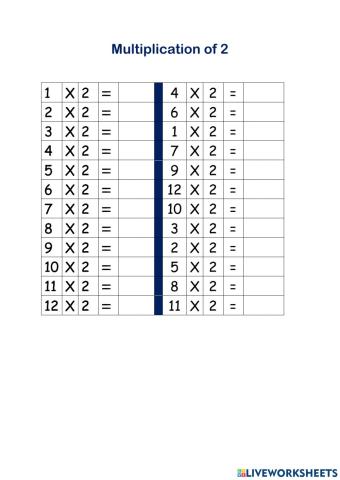 Multiplication of 2
