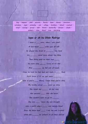 Hope ur ok by Olivia Rodrigo (complete the lyrics)