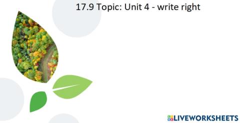 Writing - write right 1