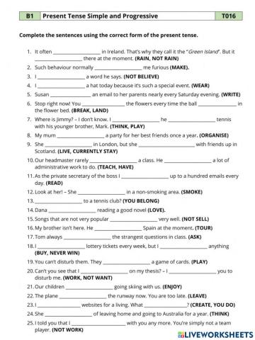 Present simple vs present continuous