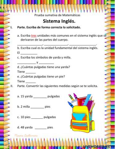 Sistema Ingles