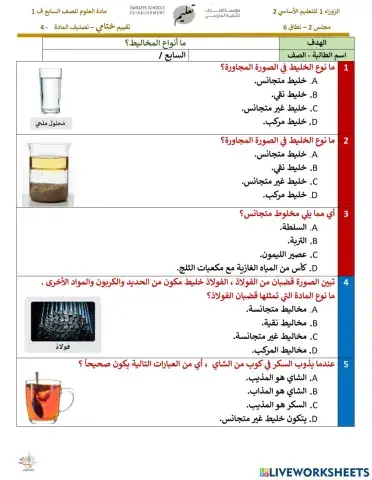 تصنيف المادة 4