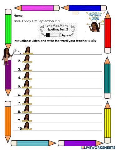 Spelling Test 2