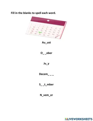 July-December spelling test