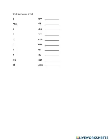 5th grade U4 L1 spelling test