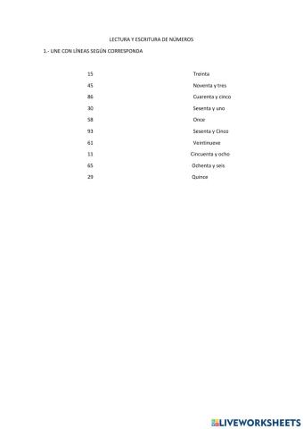 Escritura de numeros