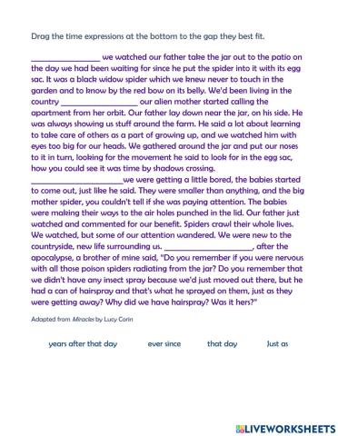 Time expressions in stories