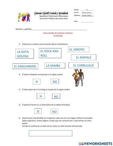 Evaluación de Danzas