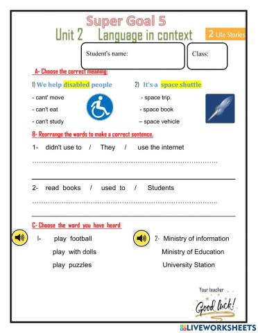 Unit 2 language in context