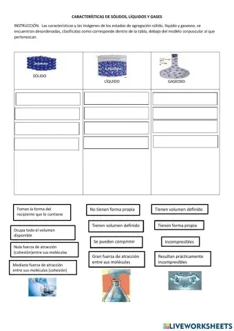 Estados de agregación y cambios de estado